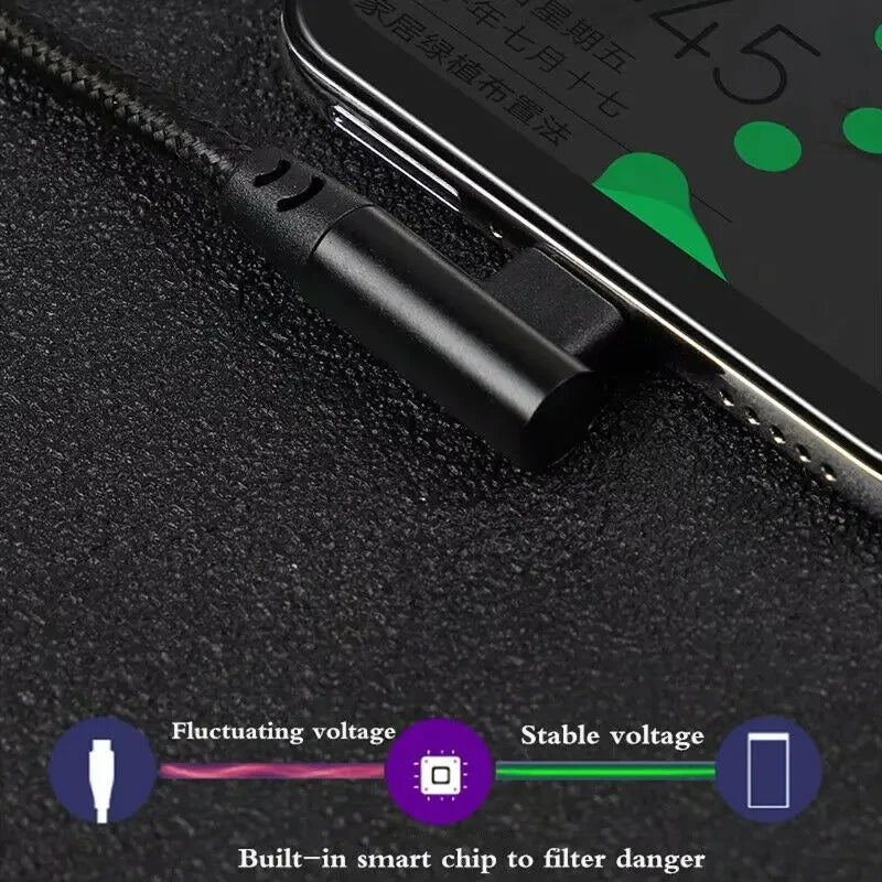 🎮 Câble USB-C Gaming Coudé 90° | Charge Rapide