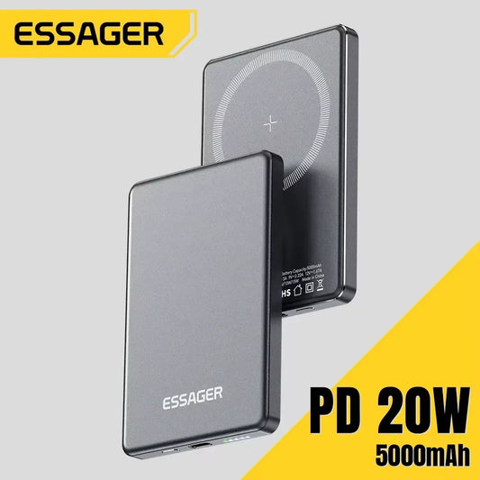 🔋 Batterie Externe Magnétique Gaming 5000 mAh | Charge Rapide 20W