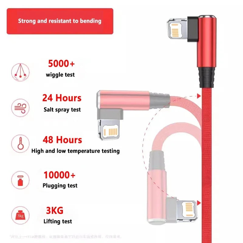 🎮 Câble Lightning Gaming Coudé 90° | Charge Rapide