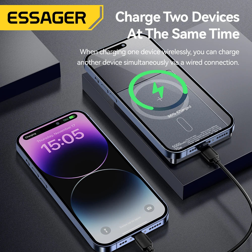 🔋 Batterie Externe Magnétique Gaming 5000 mAh | Charge Rapide 20W