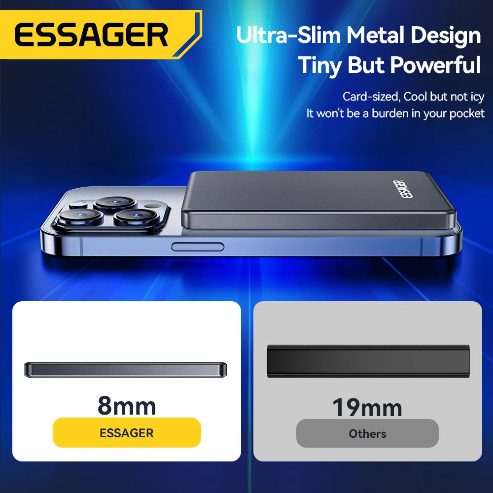 🔋 Batterie Externe Magnétique Gaming 5000 mAh | Charge Rapide 20W
