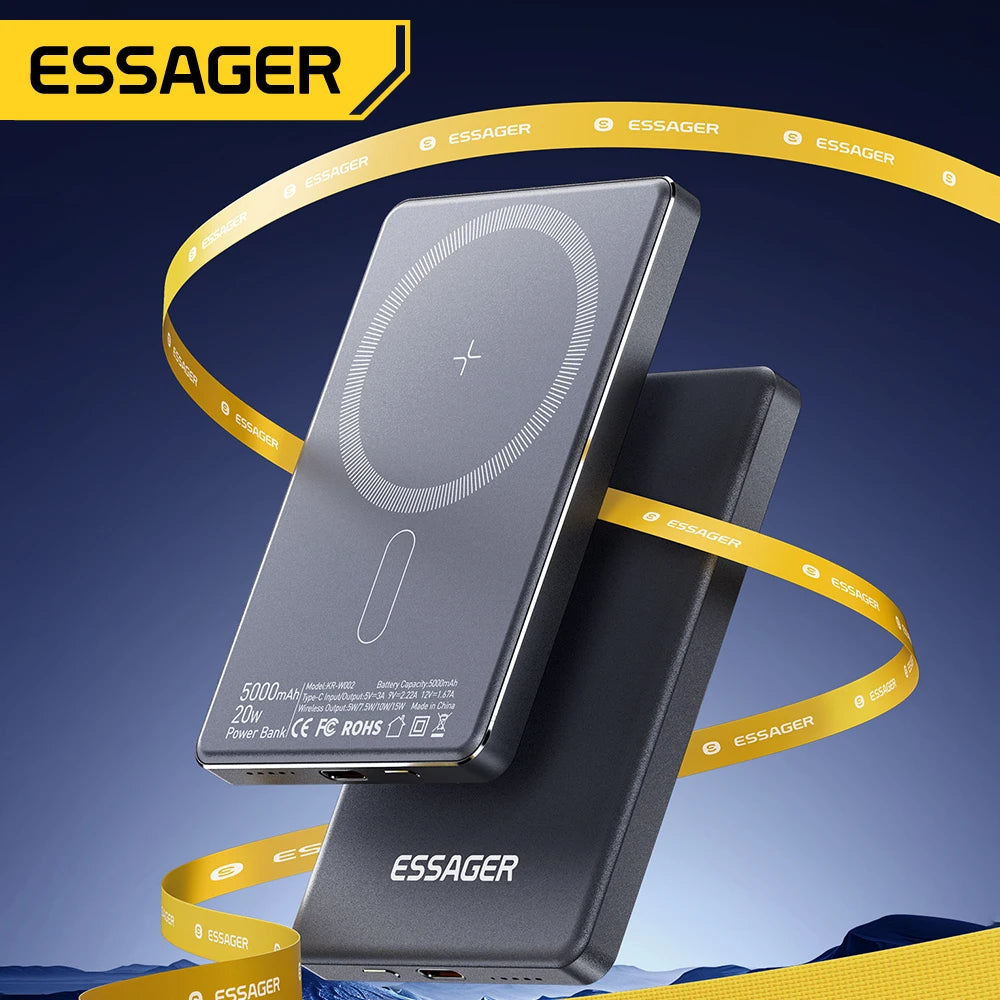 🔋 Batterie Externe Magnétique Gaming 5000 mAh | Charge Rapide 20W